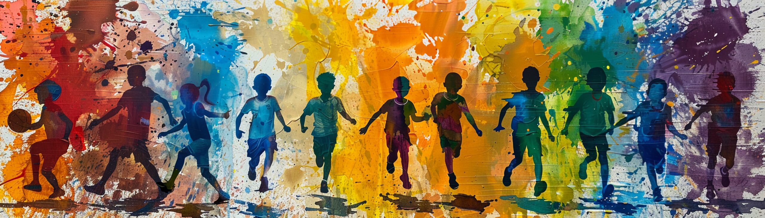 Youth sports team portrayed in a vibrant art piece